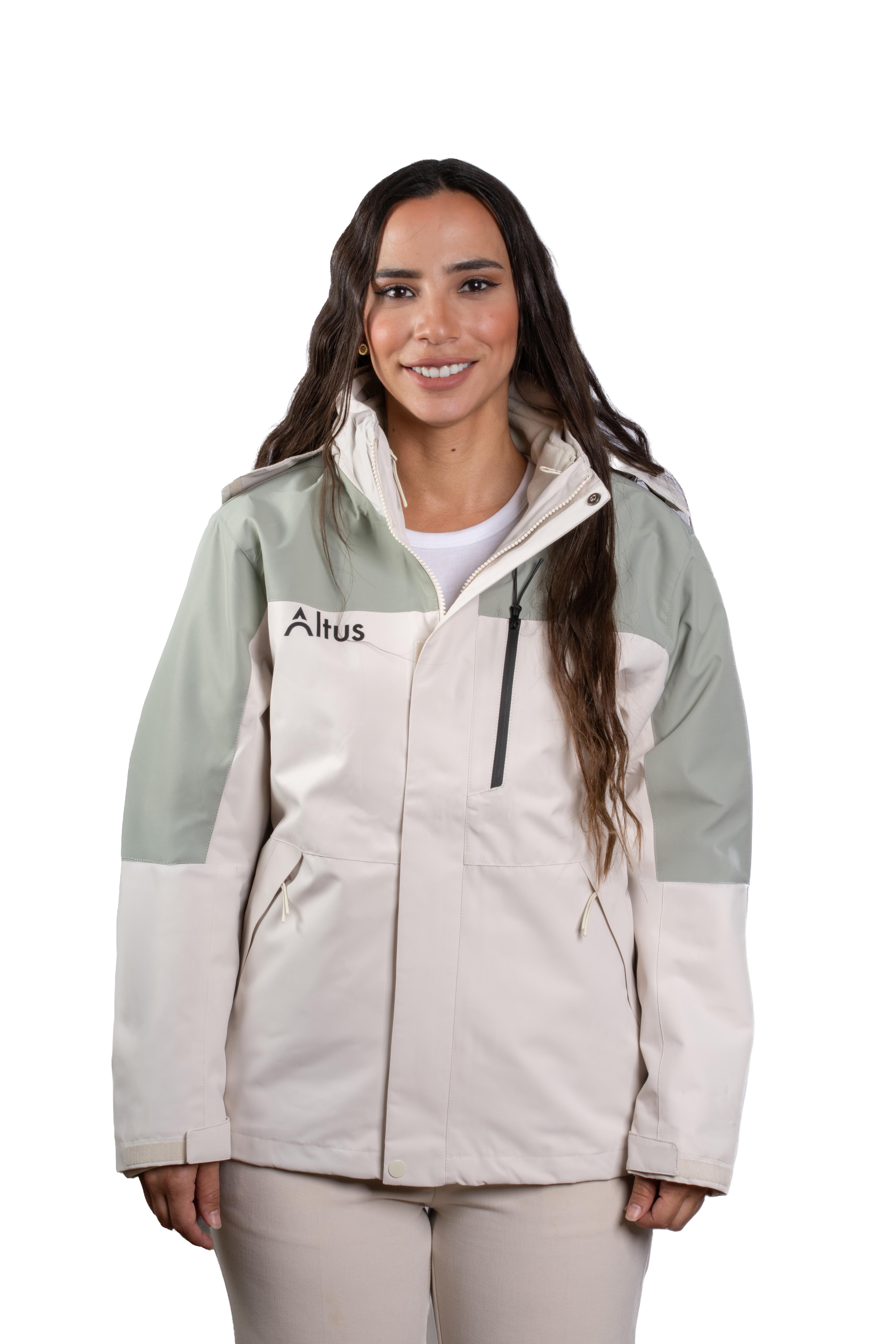 Beige and Pistachio Polar Fleece Jacket