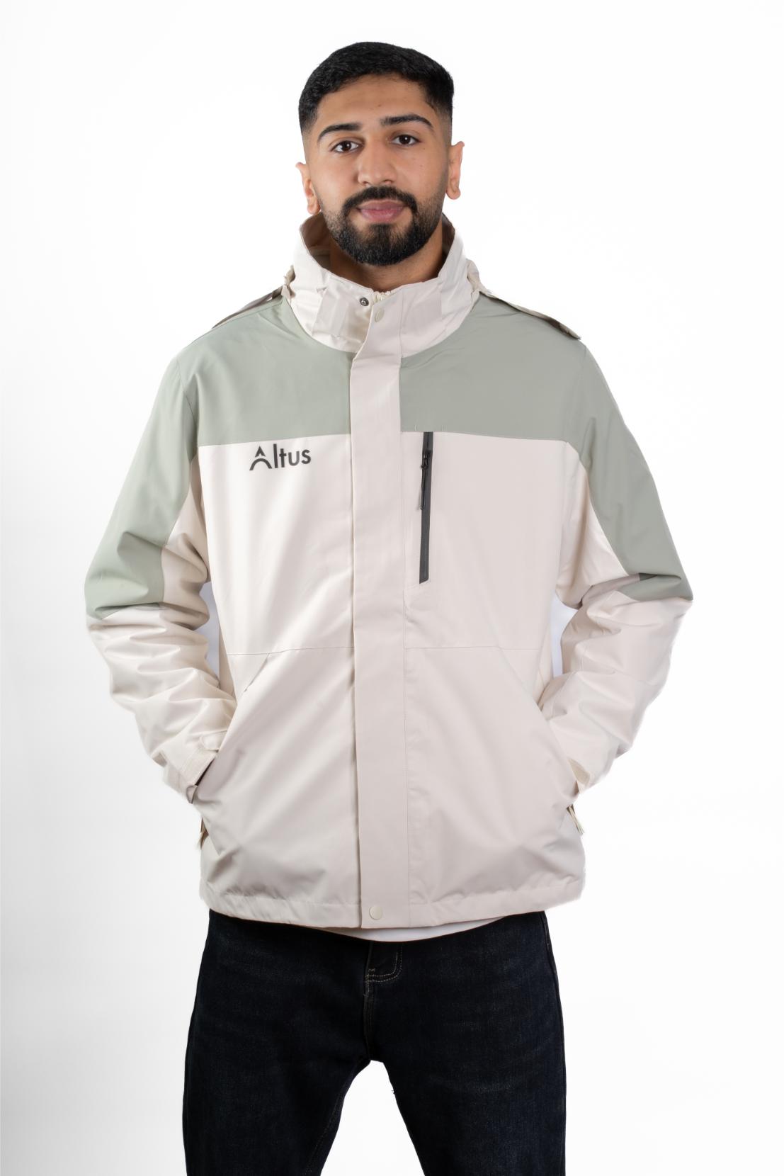Beige and Pistachio Polar Fleece Jacket