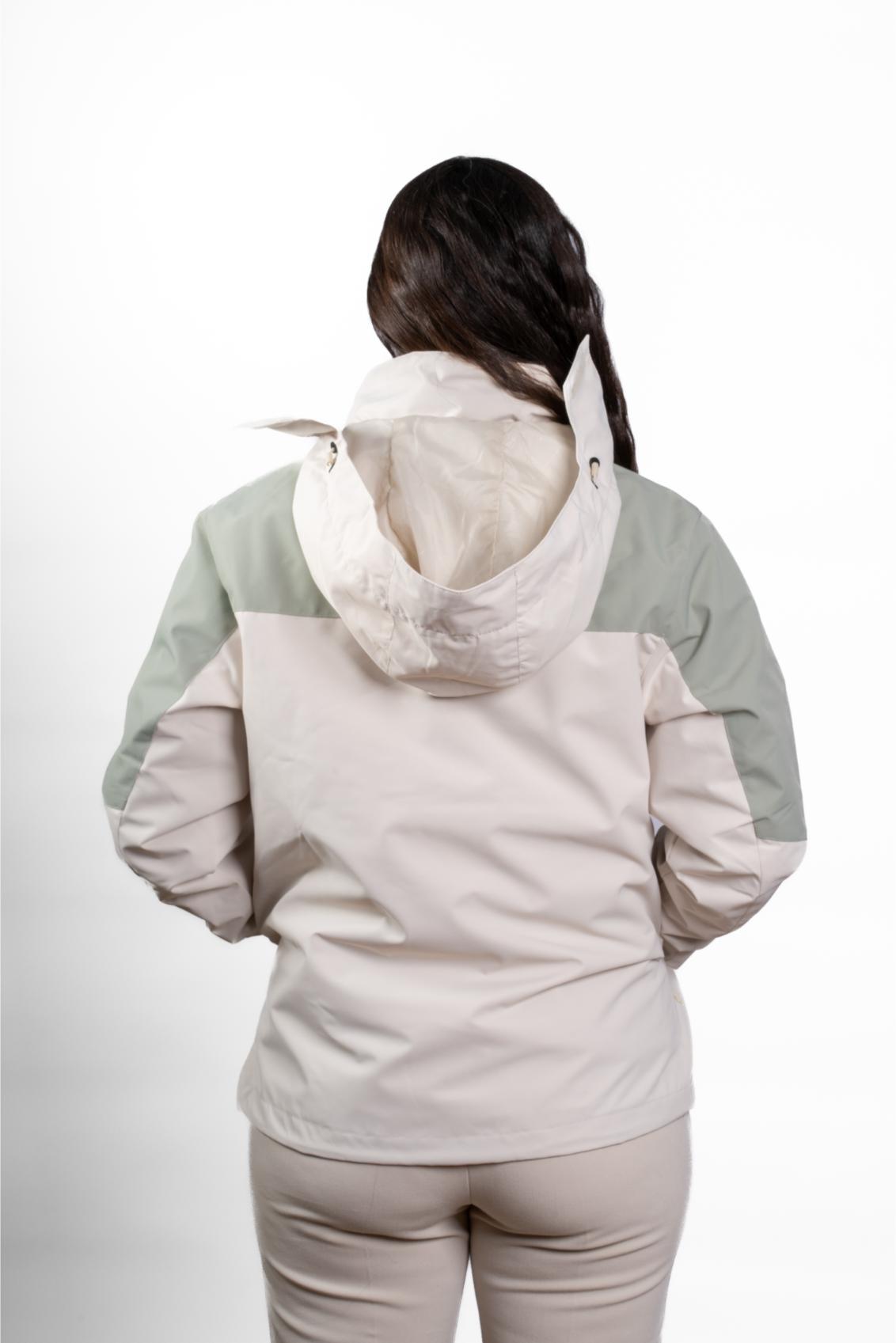 Beige and Pistachio Polar Fleece Jacket